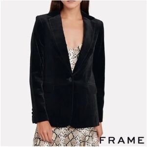Frame Blazer Velvet Black Size 2
